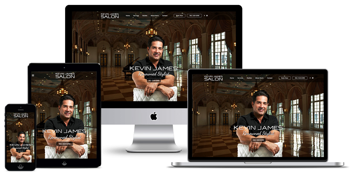 Picture showing beautiful responsive WordPress website design for Kevin James Salon by Lynchburg creative