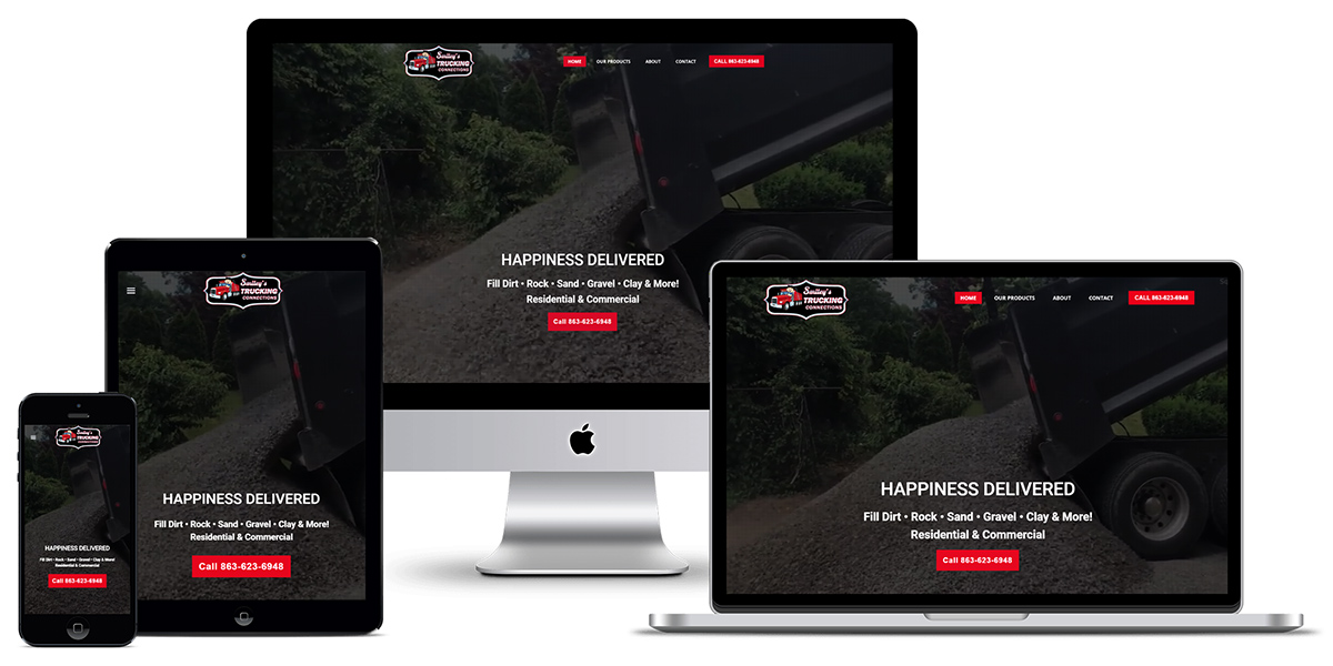 Picture showing beautiful responsive WordPress website design for smileys trucking connections by Lynchburg creative